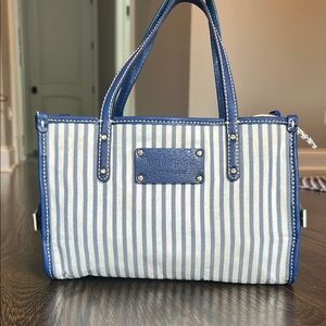 Kate Spade Blue and White Striped Handbag